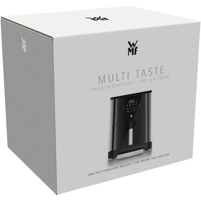 WMF Multi Taste Hot Air Fryer, Airfryer, 1550 W, 4.6l for 2-4 people, healthy frying, drying, grilling, hot air fryer with 8 programs, 4.6 Liter Air Fryer, black
