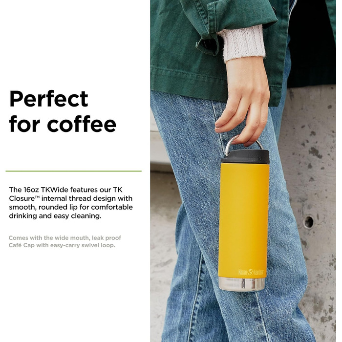 Klean Kanteen Men's tkwide Tritan Drinking Bottle (473 ml, Marigold)
