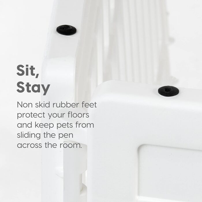 Клітка для собак IRIS USA 586690, пластикова, з дверцятами, 8 панелей, 61 см, біла