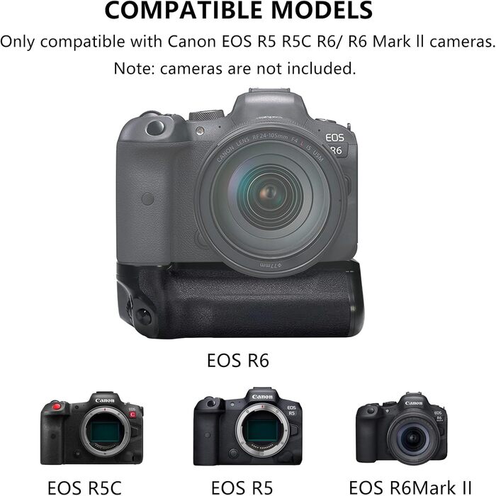 Батарейний хват BG-R10 для Canon EOS R5, R5C, R6, R6 Mark II: синхронізація функцій, 2 LP-E6/N/NH