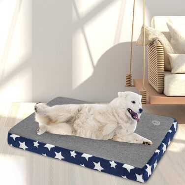 Лежанка для собак EMPSIGN, м'яка подушка для перенесення, водовідштовхувальний матеріал, підходить для кліток, знімний та пральний чохол, для маленьких собак, розмір XXL (122x76x6.6 см), колір: блакитний