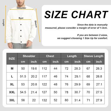 Чоловічий кардиган з в'язаного полотна, чоловічий пуловер з V-подібним вирізом, з довгими рукавами, з ґудзиками та кишенями (білий, L)