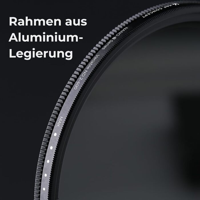 Фільтр ND Variabler K&F Concept 55mm (ND2-ND400) для фотографії пейзажів (Nano-Basic Series) з 3 серветками для чищення