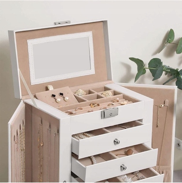 Скринька для прикрас Songmics JBC152W01, 32 x 26 x 15,6 см, біла