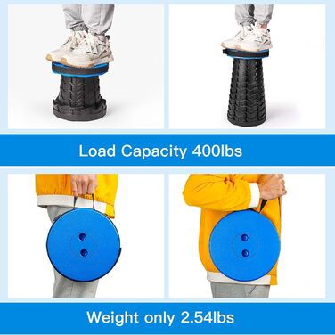 Складний туристичний стільчик-телескоп, 397Lb, блакитний. Легкий, стабільний, регульований по висоті. Для кемпінгу, риболовлі, пікніка, відпочинку вдома та подорожей.
