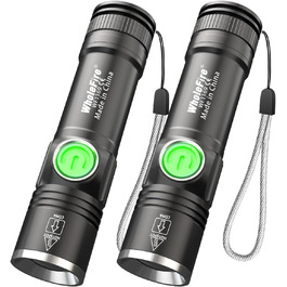 LED ліхтарик WholeFire 2 шт. 5000 люмен, 4 режими, IP65, водонепроникний, для кемпінгу, дітей, туризму, активного відпочинку