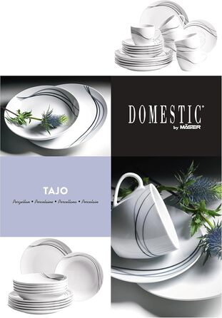 Набір посуду Maser Kombiservice, порцеляна TAJO, білий, 40 x 60 x 40 см (кавовий сервіс на 18 осіб)