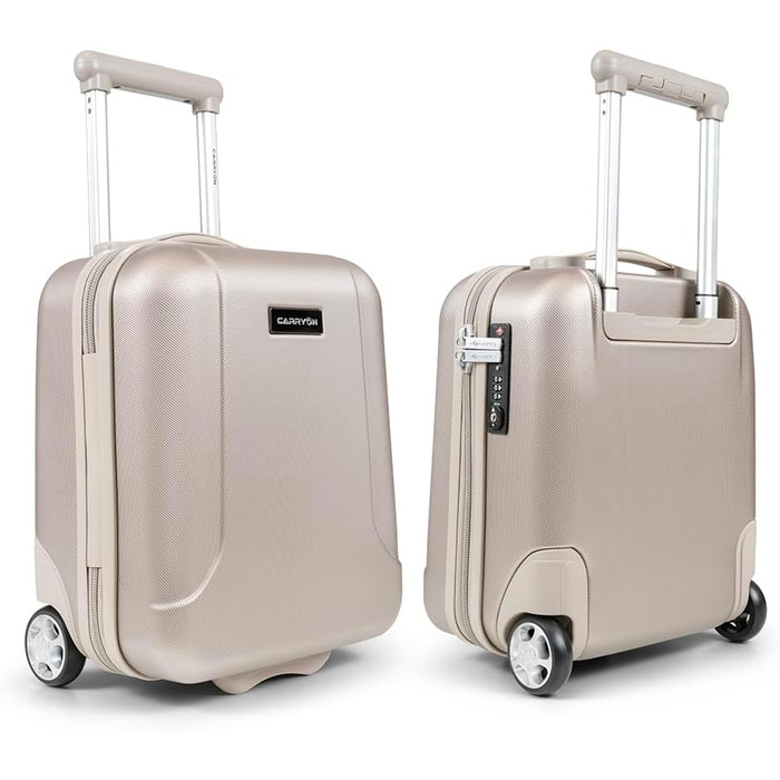 Чемодан ручної об'єм CarryOn Skyhopper з жорстким корпусом, 55x35x20 см - Легкий ручний багаж з TSA, подвійними колесами (Золотий, Mini)