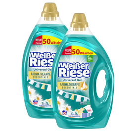 Універсальний рідкий засіб для прання Weißer Riese Gel Essentials Лотос та мигдальна олія, 2.5 л (на 50 прань), набір 2 шт (100 прань)