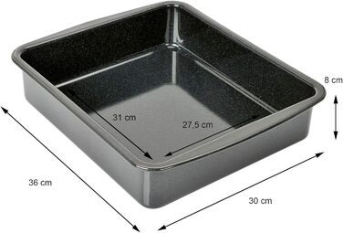 ORIGINAL KAISER Cuisine Line Casserole Dishes, Alloy Steel, Black, 1-Pack