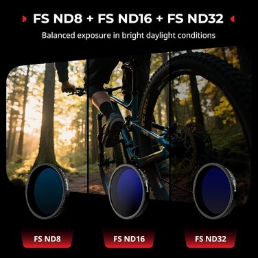 Набір фільтрів ND для DJI Osmo Action 4/5 Pro: CPL, ND8, ND16, ND32 + силіконовий ковпачок для об'єктива