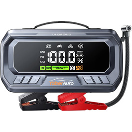 Powerbank YaberAuto для запуску двигуна з компресором, 160PSI, 6500A, PD 65W, 26800mAh. Запуск авто, 600 люмен, LCD екран