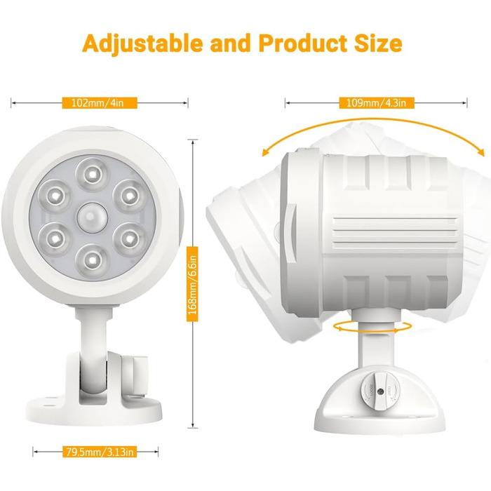ASOFTY Motion Sensor Outdoor Battery Spotlight with Remote Control, 6 LED Wireless Battery-Powered 1000LM Spot Lamps, IP65 Waterproof Security Lamp for Garden, Garage, Indoor and Outdoor