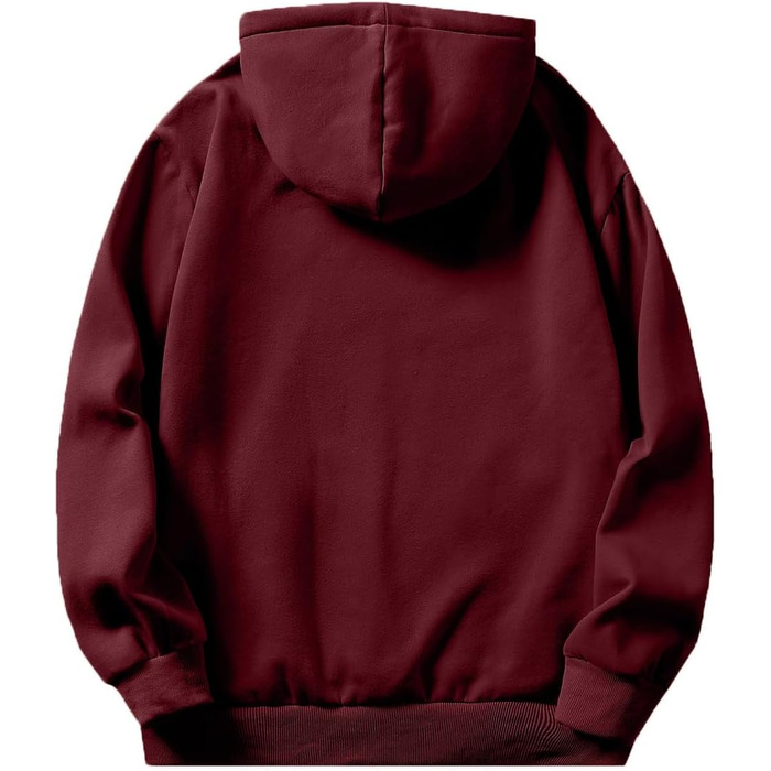 Чоловіча тепла зимова толстовка-худі JMIERR з капюшоном та кишенями, бавовняний свитшот на шнурку, червоний, розмір M