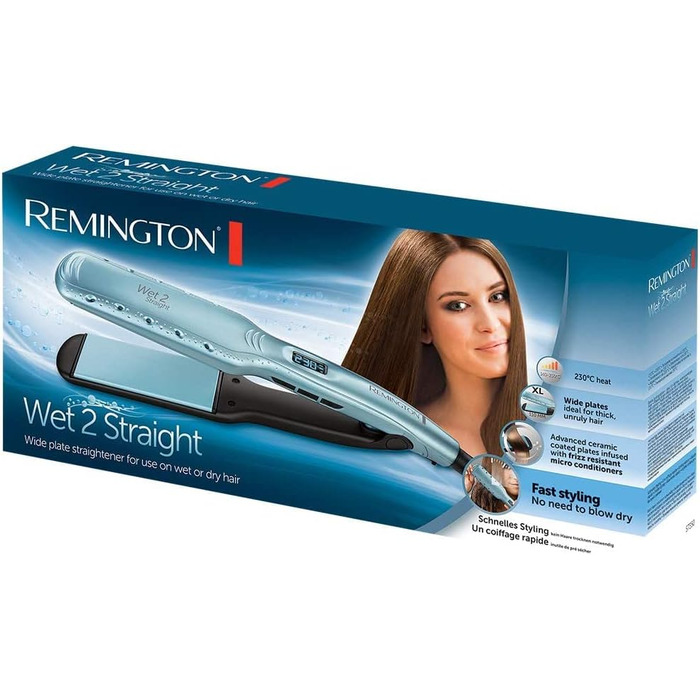 Випрямляч для волосся Remington S7350 Wet2Straight: для мокрого та сухого використання, LCD-дисплей, 140-230°C, турецький колір