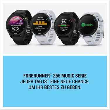 Garmin Forerunner 255 – GPS-годинник для бігу з індивідуальними планами тренувань, детальною аналітикою та функціями для бігу. 1.3' дисплей, до 14 днів роботи від акумулятора, водонепроникність (Music, 46 мм, білий)