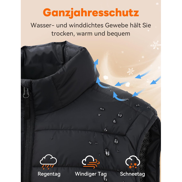 Електрична гріюча жилетка для чоловіків та жінок, 16000mAh, 3 режими нагріву, для катання на лижах та активного відпочинку, пральна, L-XL