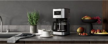 Кавоварка AEG CM5-1-6ST Deli 5, 1,5 л, нержавійка, таймер, підтримка тепла, авто-вимкнення, захист від протікання, індикатор рівня води