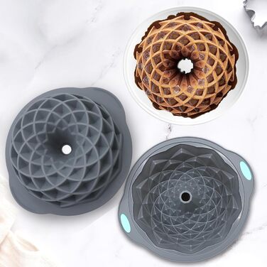 4 шт. Силіконові форми для кексів Tongjude, 6/7/8 чашок, сірі, для випічки кексів, хліба та желе