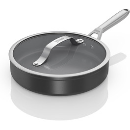 Набір посуду Ninja Extended Life з керамічним покриттям (5 предметів): сковороди 20 та 24 см + каструлі з кришкою 16, 18 та 20 см, антипригарне покриття (без PFOA, PFOS, свинцю та кадмію), безпечний для духовки до 285°C