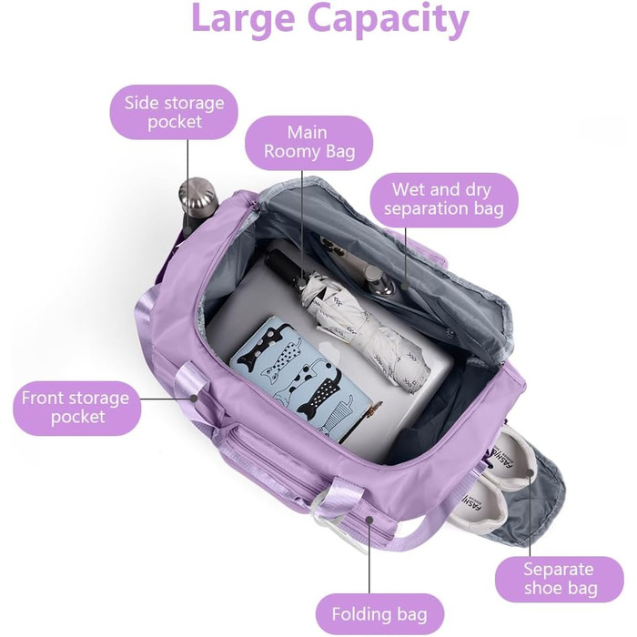 Спортивна сумка Flintronic 35L: водонепроникна дорожня сумка-валіза для чоловіків та жінок (з біркою) - блакитна (#6 Llia)