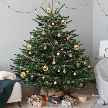 Кріплення для ялинки Kesote: 52 золоті та чорні ялинкові кулі для декору на Різдво та святкування