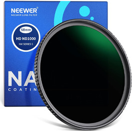 Фільтр ND1000 NEEWER 58mm - нейтральний, з нанопокриттям, HD скло, 10 ступенів
