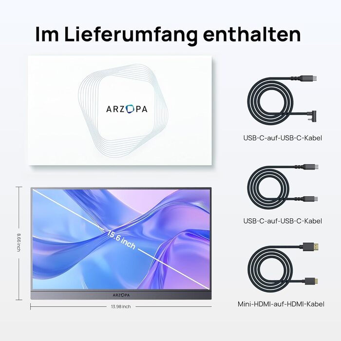 Портативний монітор ARZOPA 15.6