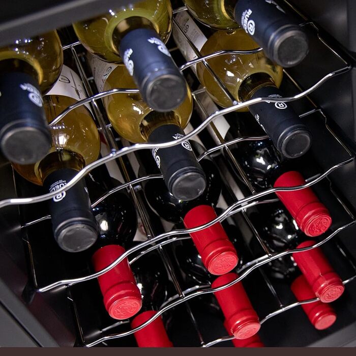 Cecotec Bolero GrandSommelier 36000 Wine Cooler - 95 Liter Compressor Wine Fridge with Adjustable Temperature, Touch Panel, LED Lighting & Quiet Operation (Black, Series 30, 15 Bottles)