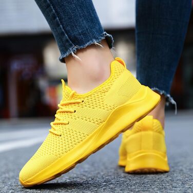 Жіночі кросівки: спортивні, для бігу, тенісу, хайкінгу, вуличної бігової, неслизькі, дихаючі, легкі (40 EU, жовті)