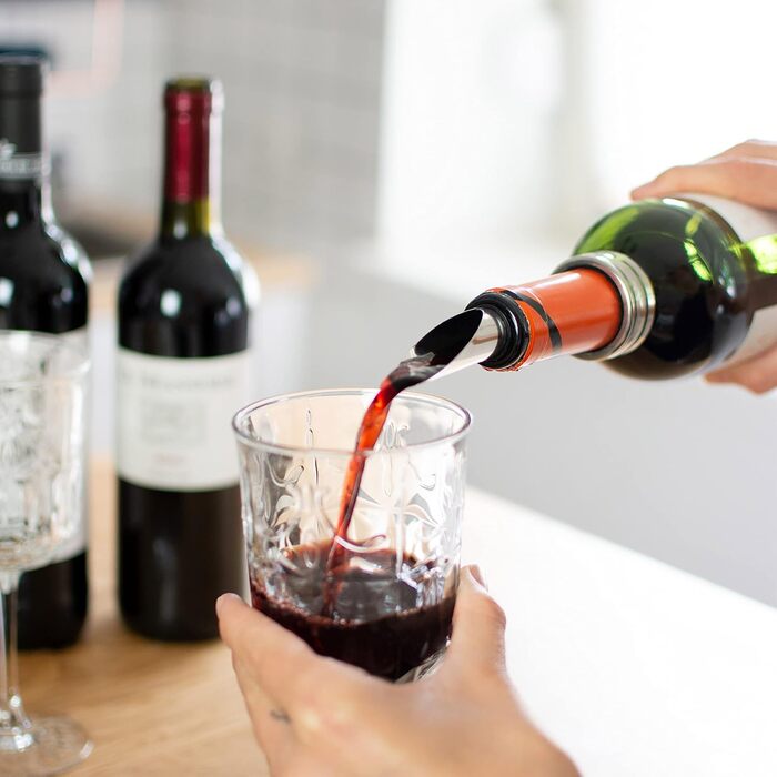 Набір для відкривання вин 5 предметів - дизайн винних пляшок, чорний колір - аксесуари для вина з різаком для фольги, штопор, виливає, кільце від бризок, нержавіючі кришки