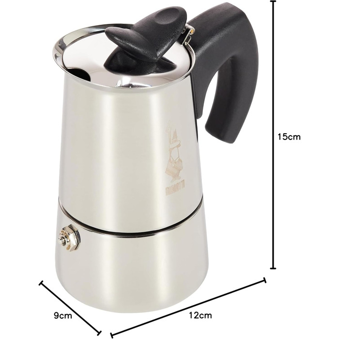 Кавоварка Bialetti Musa на 2 чашки - сталь, італійський дизайн