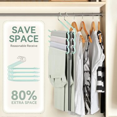 Набір вішалок для штанів, джинсів, краваток та шарфів, нержавіюча сталь, протиковзкі, економія місця (3 шт.), чорний (зелений)