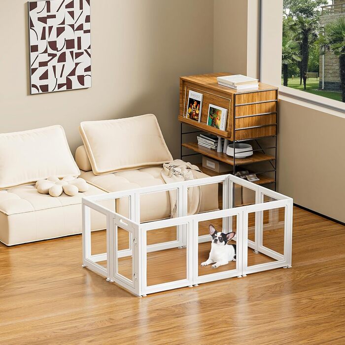 Прозорий акриловий вольєр для собак на дому, для цуценят, кроликів, котів, свиней, легкий у збірці та чищенні, висота 60 см