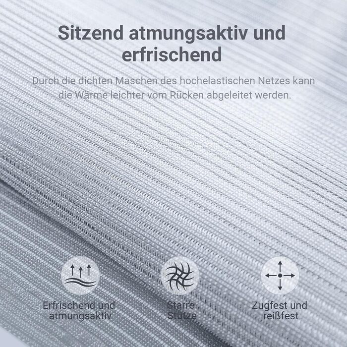 Ергономічне крісло для офісу з регульованою підголовником, крісло для робочого столу з широким сидінням, підтримкою попереку, офісне крісло 200 кг, сітчасте крісло, крісло для дому та офісу, комп'ютерне крісло EN 1335, сіре