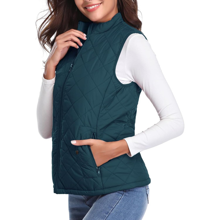 Жіноча тепла безрукавка з пуху (даунова) - зимова куртка, гільєт, тепла безрукавка, гірчиця, темно-синій (S, N20#)