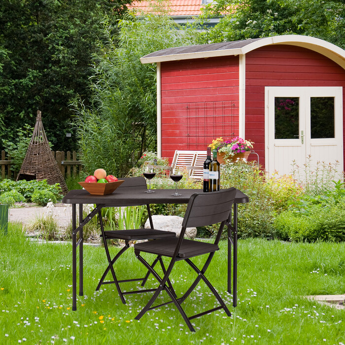 Relaxdays Square Garden Table, Wood-Look