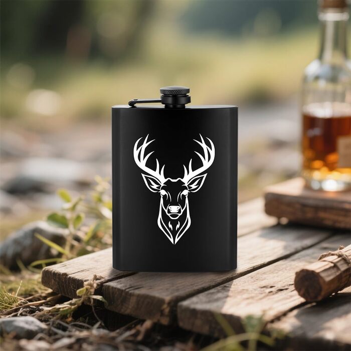 Фляга туристична 237мл з нержавіючої сталі, з воронкою та листівкою, у подарунковій коробці, для кемпінгу, піших прогулянок та активного відпочинку (дизайн 