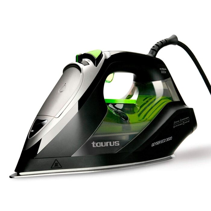 Праска відпарювач Taurus Geyser Eco 3000, 3000W, 200 г/хв, чорно-зелена