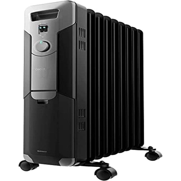 Електричний масляний радіатор Cecotec ReadyWarm 11000 Space - 2500 Вт, 11 ребер обігріву, 3 режими, 25 м², з кабелеутримувачем, ручкою та колесами (білий/чорний, 2000 Вт)
