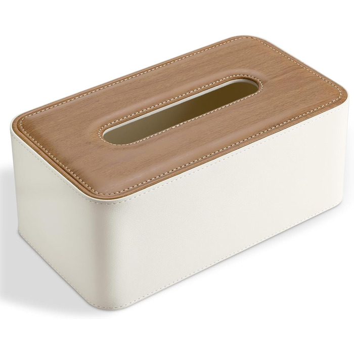 Стильна коробка для серветок з PU шкіри KingFOM - для офісу, авто, дому (C-Бежевий)