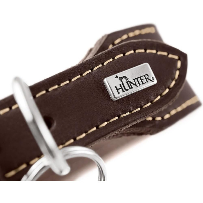 Нашийник для собак Hunter Aalborg ExtraWide оливкового кольору, 45 см, з м'якої шкіри, Made in Germany