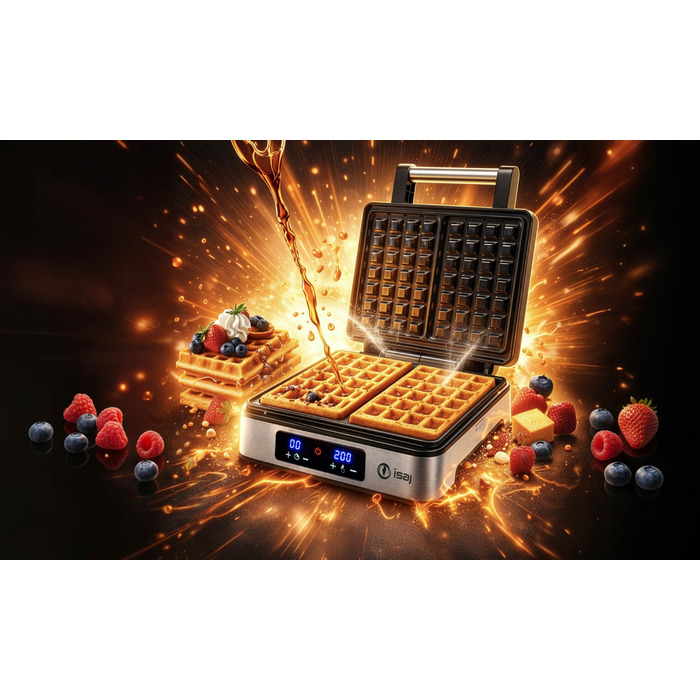 Вафельниця ISAJ 3024, 2200 Вт, срібляста