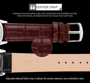 SKMEI чоловічий годинник з римськими цифрами та шкіряним ремінцем, аналоговий кварц (сріблястий)