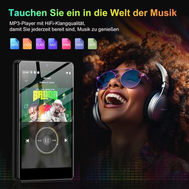 MP3 плеєр 96GB з Bluetooth, WiFi, Android 13, камерою та гучномовцем. Плеєр MP4 для Spotify, Kids, Audible, Amazon Music, Play Store - Чорний