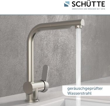 Кухонний змішувач SCHÜTTE LONDON з висувною лійкою, поворотний на 360°, з однорідним змішувачем, нержавіюча сталь, 29,8 см, високий тиск