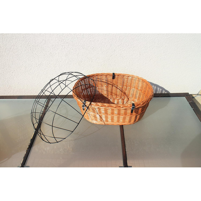 Кошик для собак на кермо велосипеда з ротангу з металевою сіткою та подушкою XL або XXL. Кошик для собаки, кошик на кермо, велосипедний кошик, кошик для покупок (XL з подушкою) (XXL без подушки)