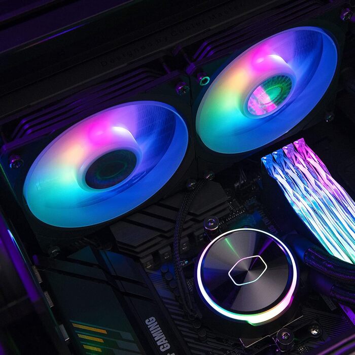 Система водяного охолодження Cooler Master MasterLiquid PL Flux 240 (білий) - AIO з 2 x 120mm вентиляторами, ARGB-контролер (2-ге покоління), сумісна з AMD та Intel