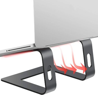 Підставка для ноутбука Orionstar, ергономічна, алюмінієва, з вентиляцією, сумісна з MacBook, Samsung, 10-15.6 дюймів, сіра