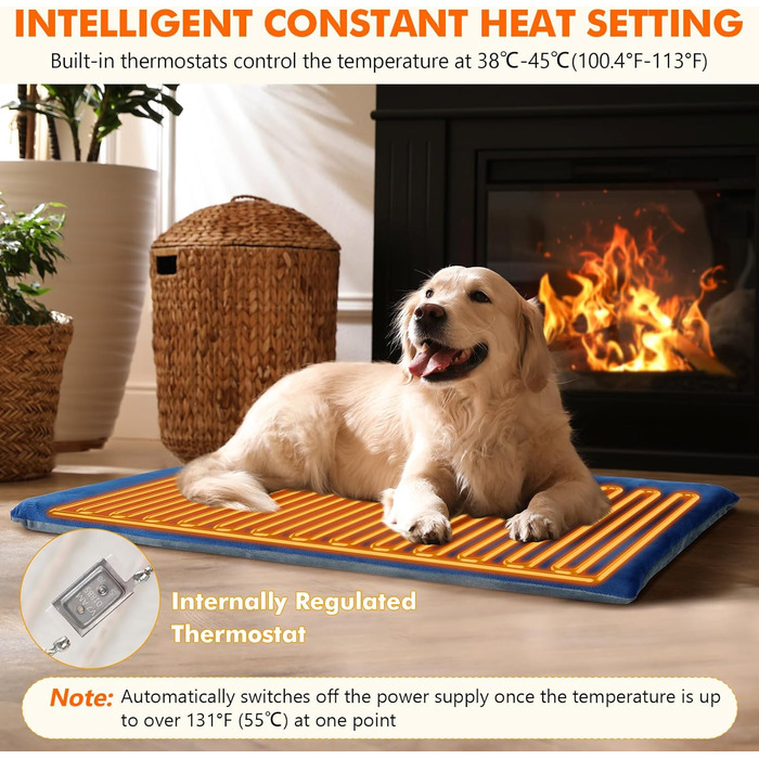 Електричний килимок для домашніх тварин Pecute - зі стабільною температурою, 40x50 см